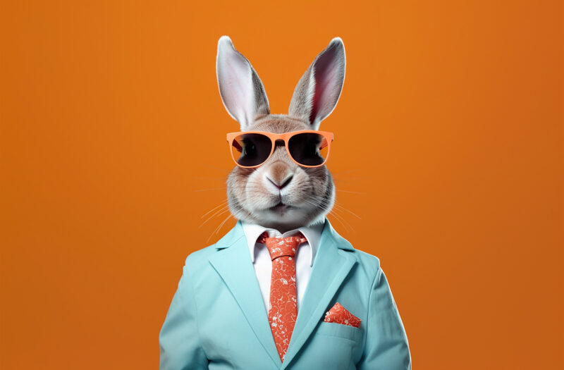 Cool Bunny Salesperson Free Stock Photo