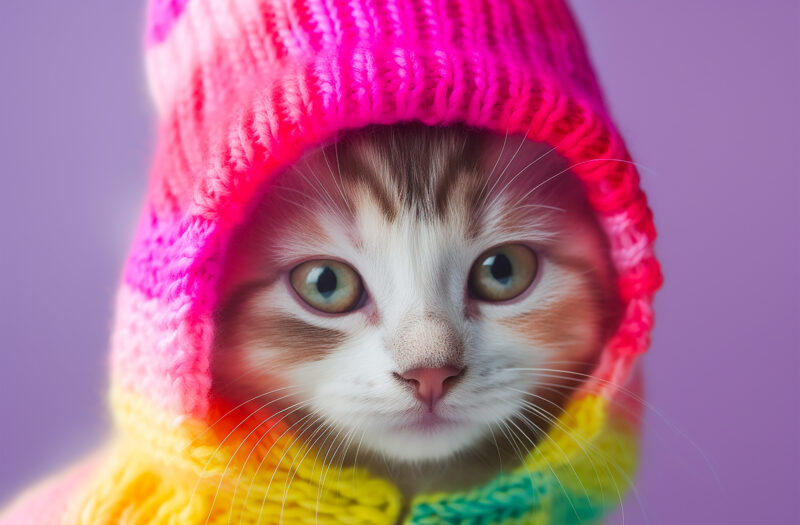 Rainbow Kitten Cat Free Stock Photo